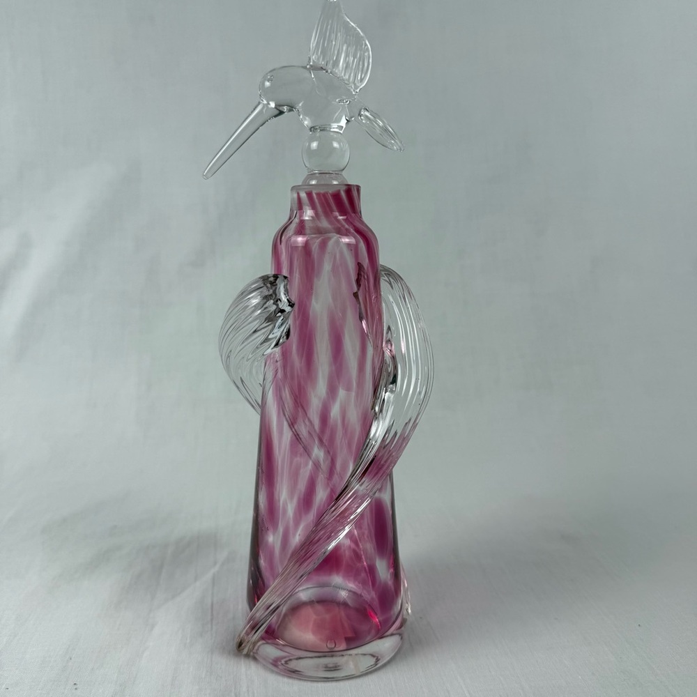 Vintage Pink Blown Glass Perfume Bottle